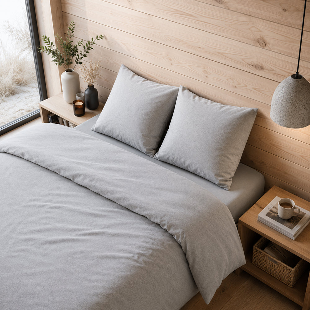 Flanell Bettwäsche Bundle Malea mit Flanell Spannbettlaken