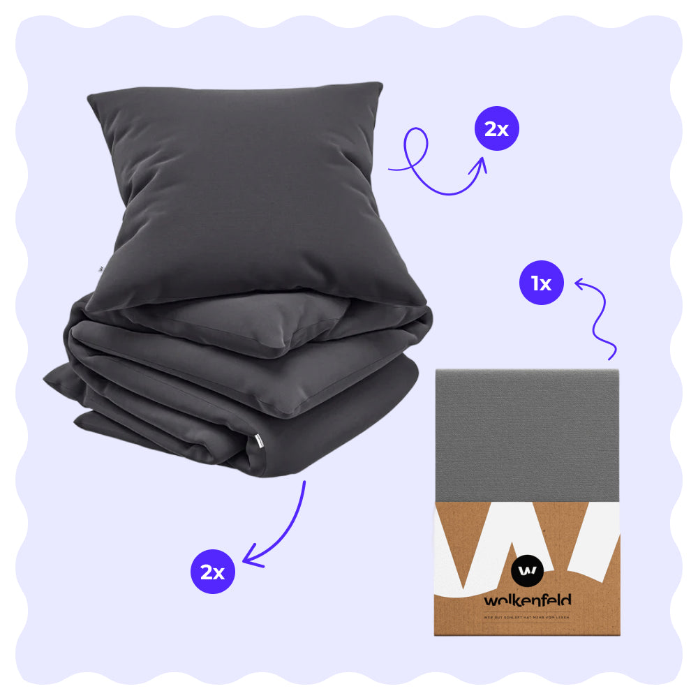 Mikrofaser Bettwäsche Bundle Emilia mit Spannbettlaken Frida