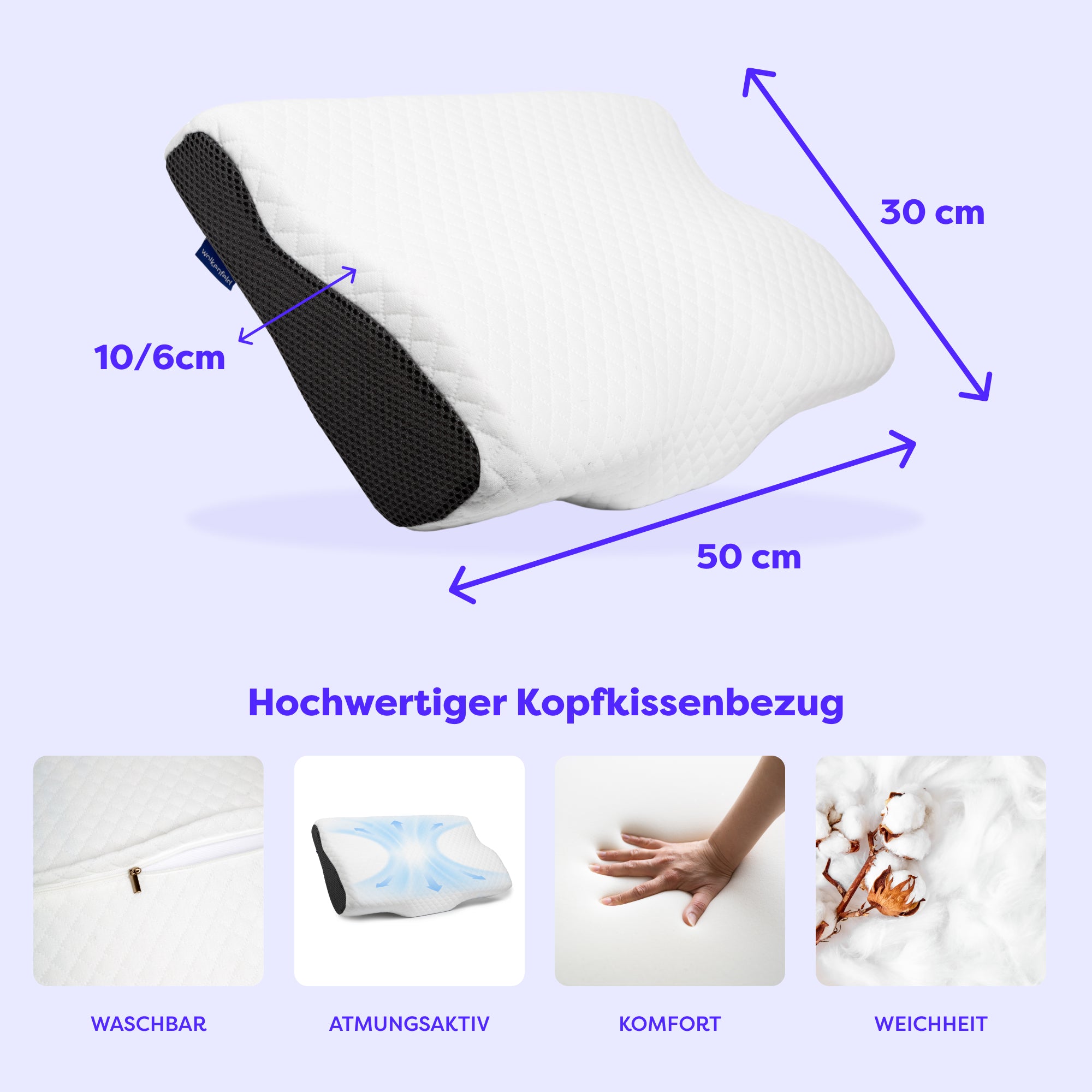 Nackenkissen-Seitenschläferkissen-Bauchschläferkissen