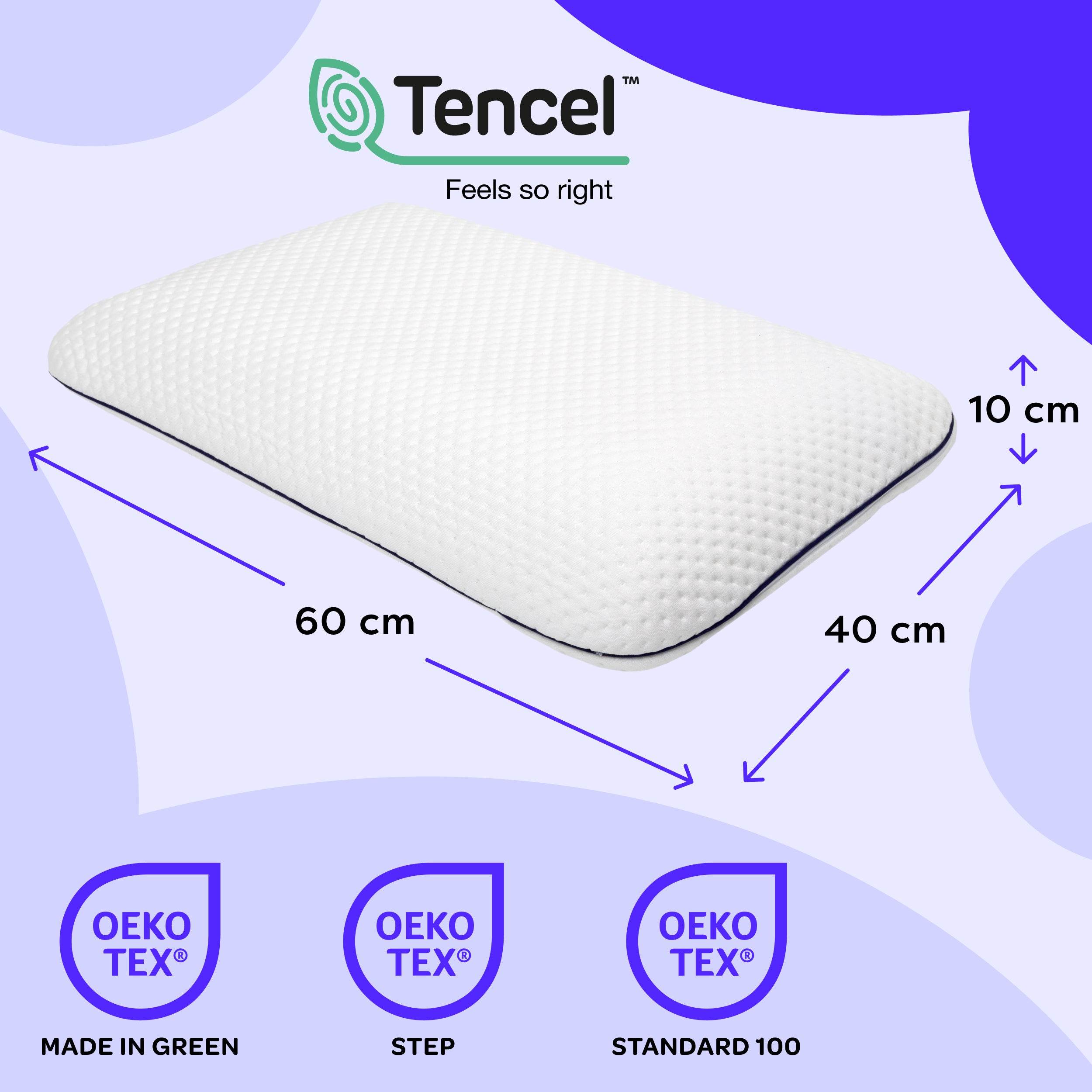Ergonomisches Memory Foam Nackenstützkissen 60×40×10 Eron