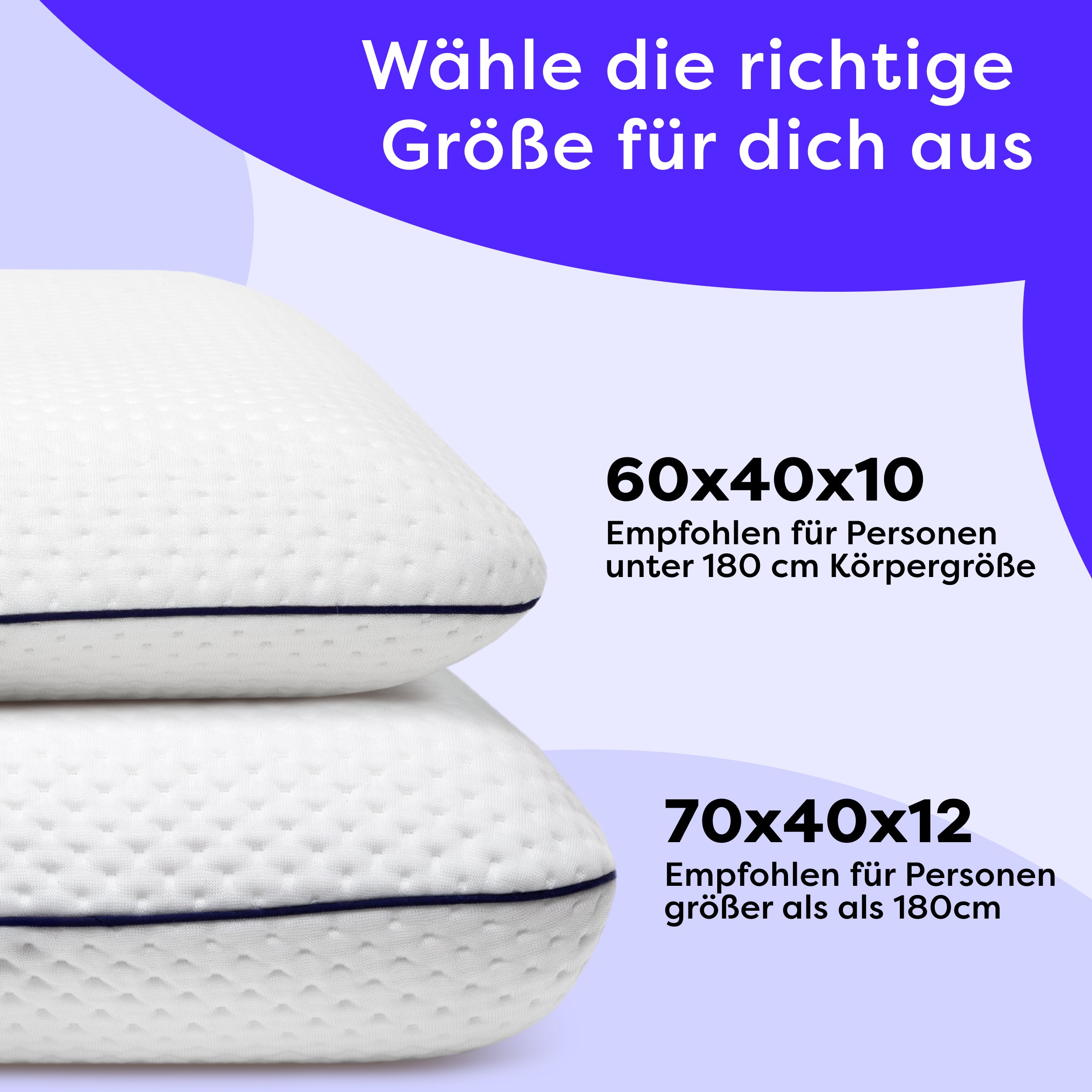 Ergonomisches Memory Foam Nackenstützkissen 60×40×10 Eron