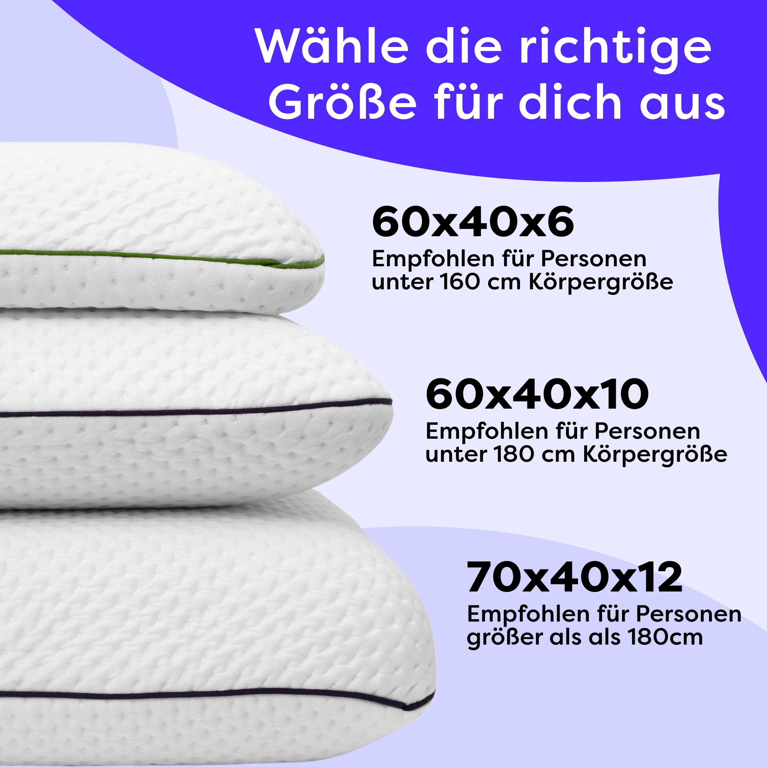 Ergonomisches Memory Foam Nackenstützkissen 60×40×10 Eron
