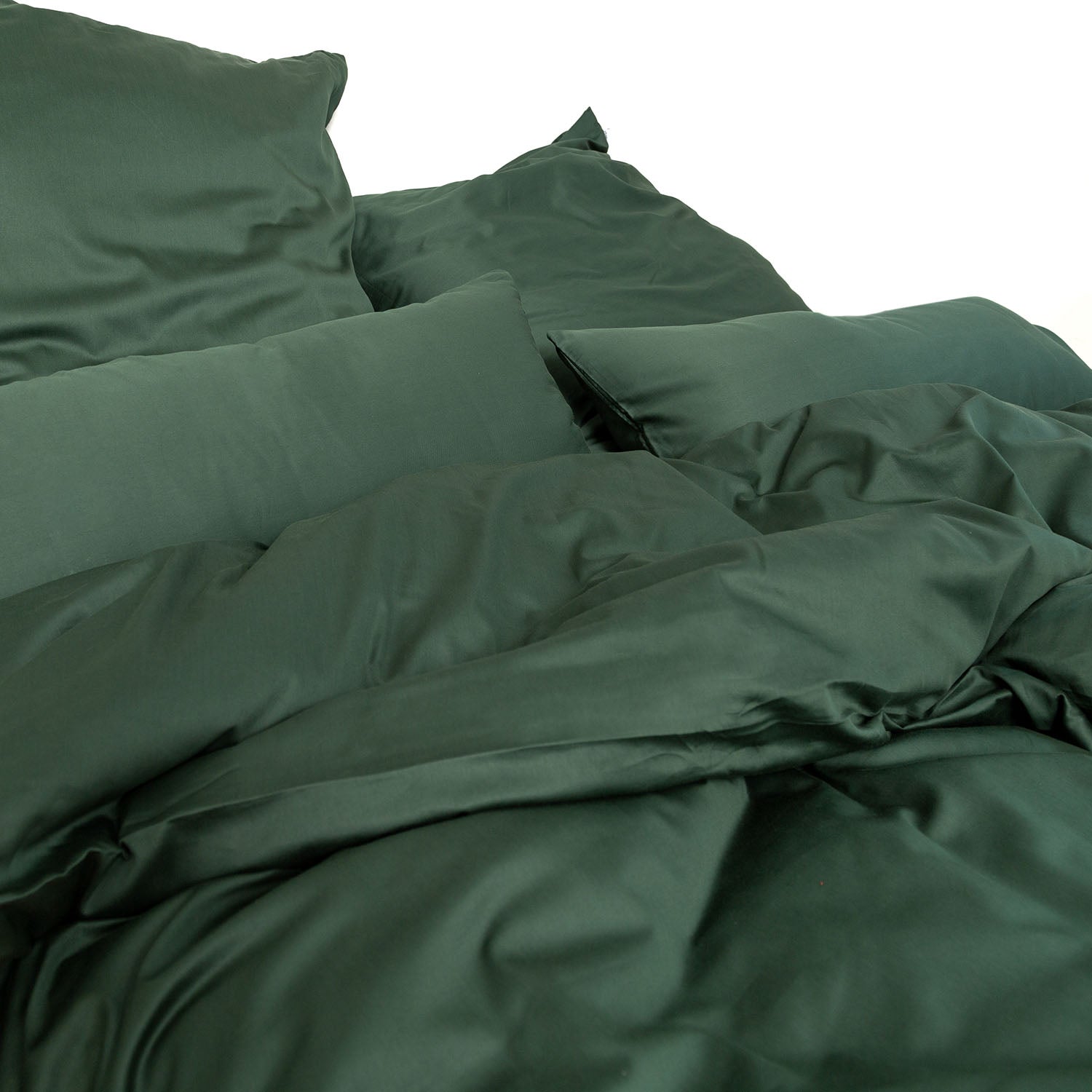 Mako-Satin Kissenbezug Alina in Waldgruen