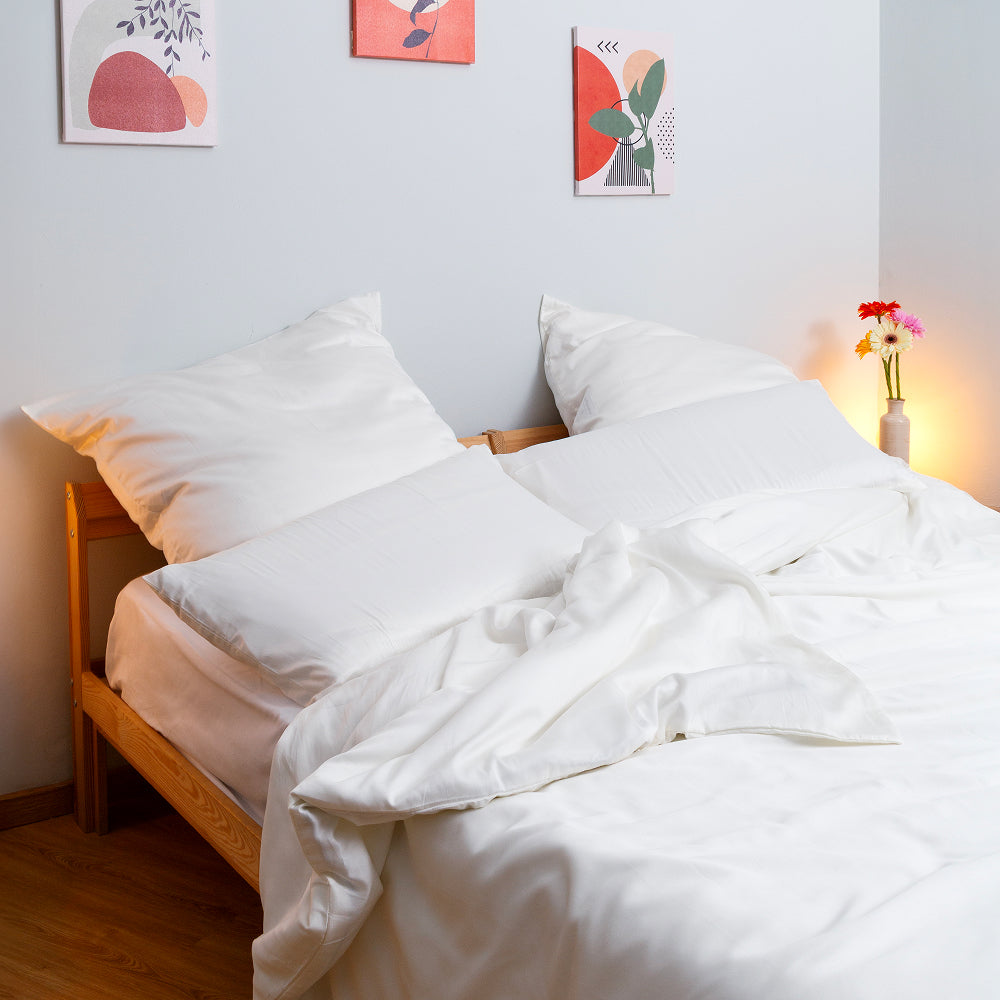 Mako-Satin Kissenbezug Alina in Waldgruen