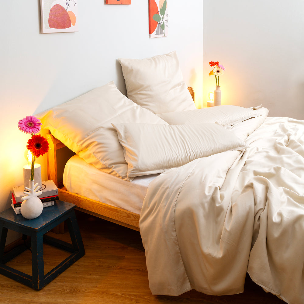 Mako-Satin Kissenbezug Alina in Waldgruen