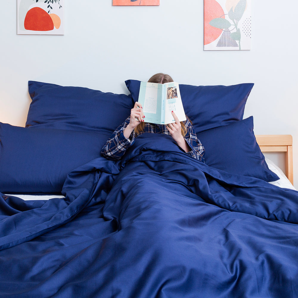 Mako-Satin Kissenbezug Alina in Waldgruen