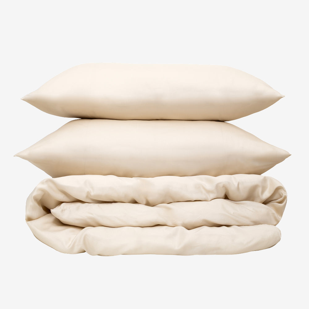 Wolkenfeld Mako-Satin Bettwäsche-Set Alina in Waldgruen