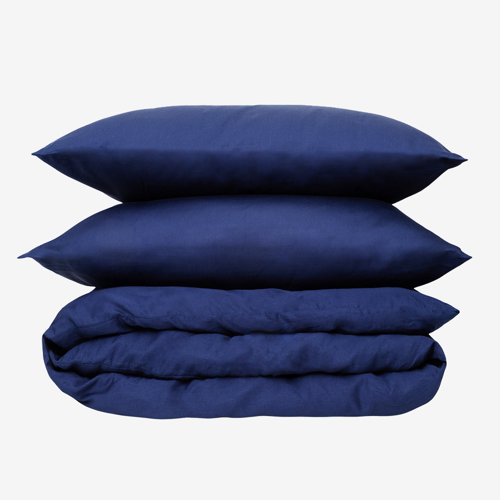 Wolkenfeld Mako-Satin Bettwäsche-Set Alina in Waldgruen