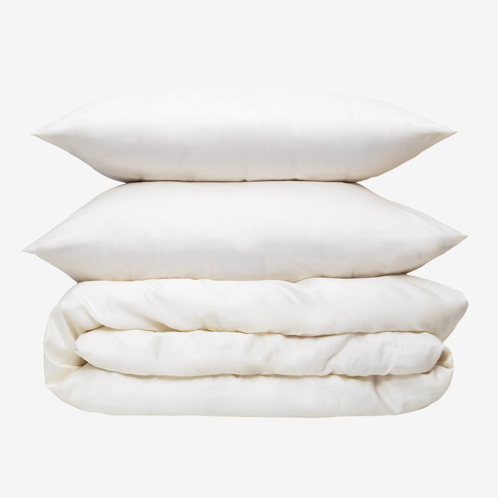 Wolkenfeld Mako-Satin Bettwäsche-Set Alina in Waldgruen