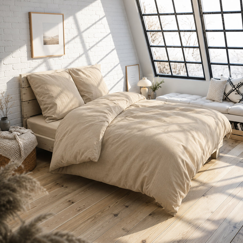 Flanell Bettwäsche Bundle Malea mit Flanell Spannbettlaken