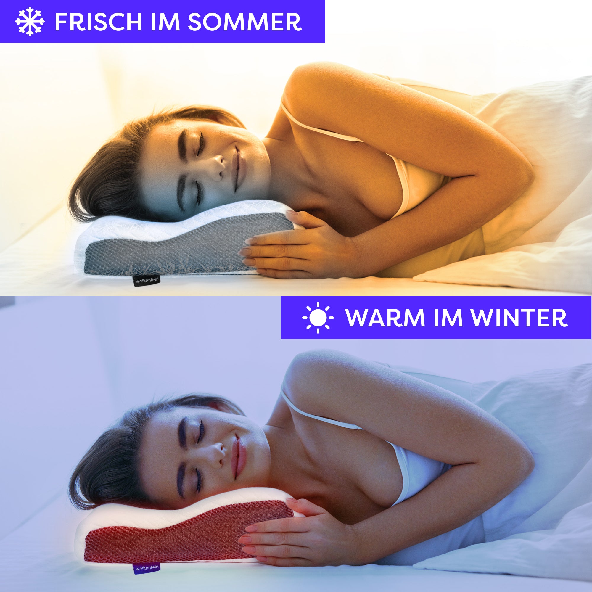 Nackenkissen-Seitenschläferkissen-Bauchschläferkissen