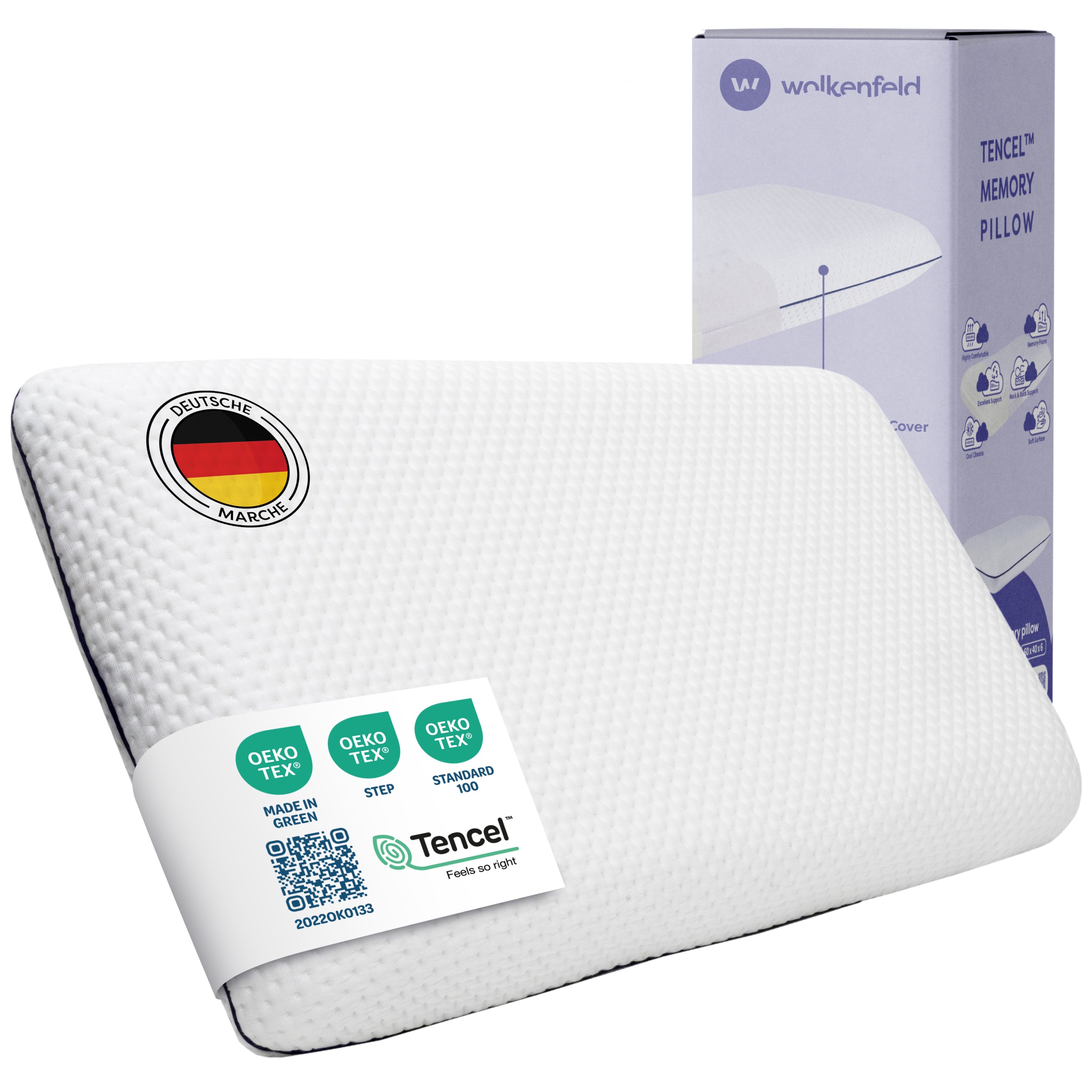 Ergonomisches Memory Foam Nackenstützkissen 60×40×10 Eron