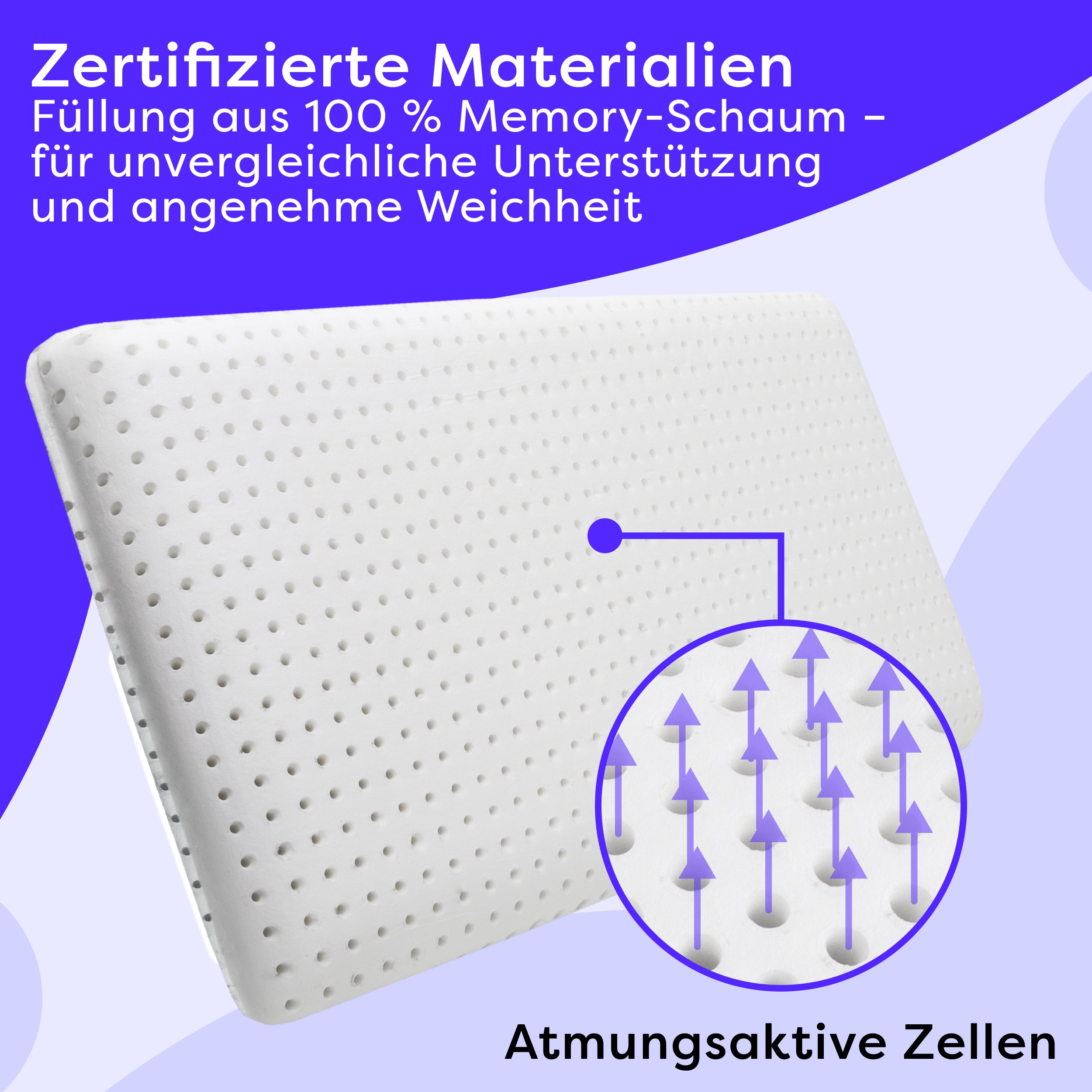 Ergonomisches Memory Foam Nackenstützkissen 60×40×10 Eron