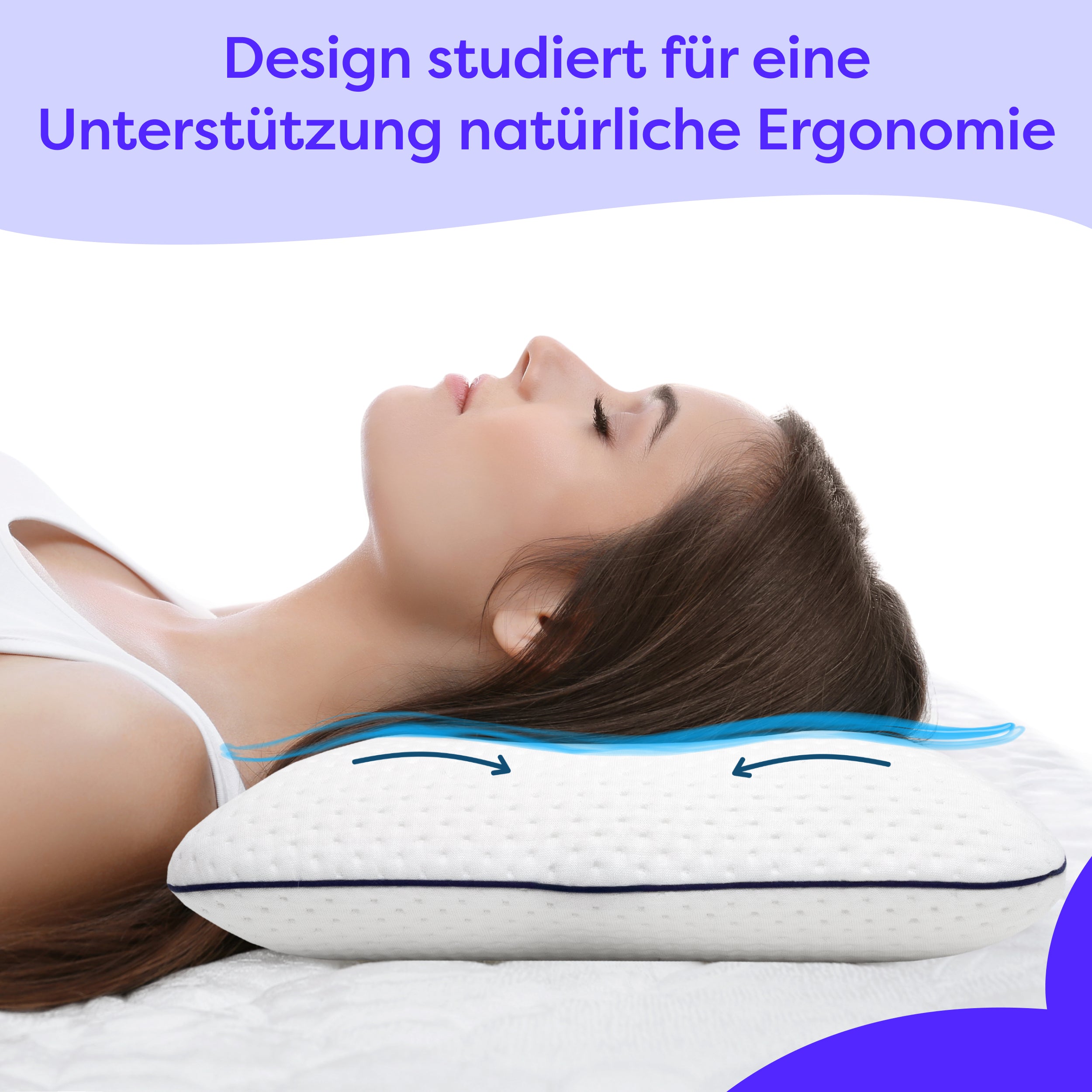 Ergonomisches Memory Foam Nackenstützkissen 60×40×10 Eron