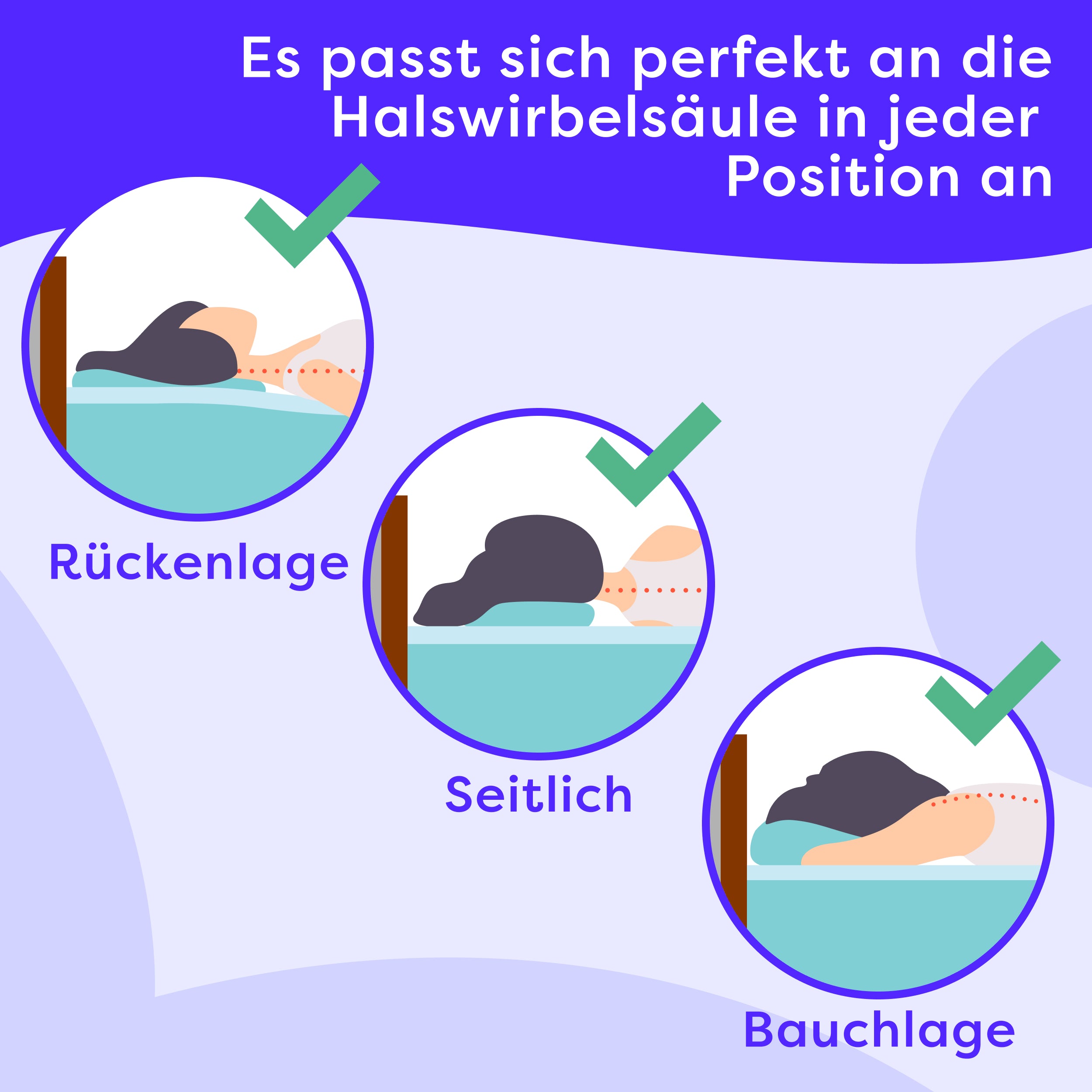 Flaches Memory Foam Kinderkissen 60×40×6 Eron