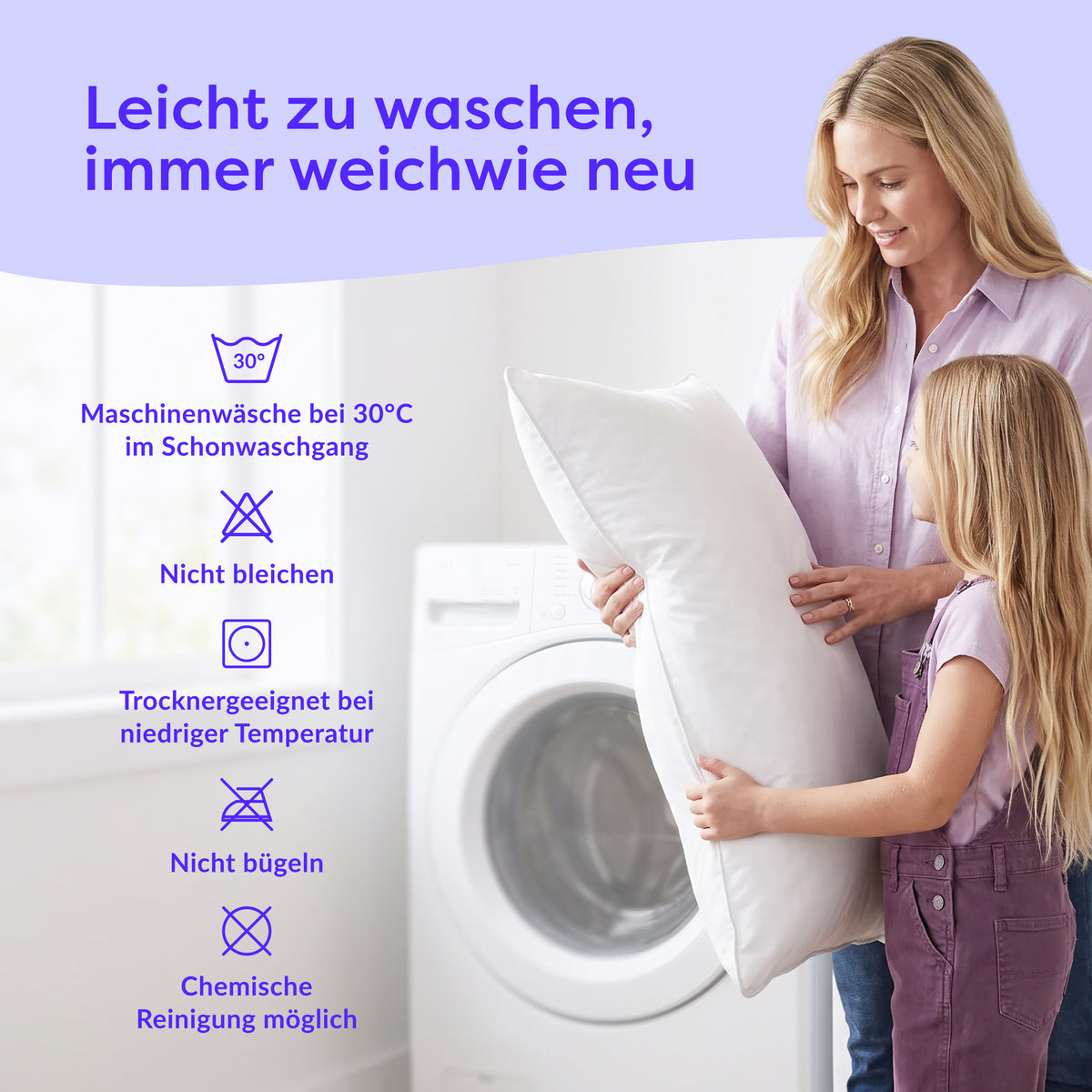 3-Kammer Daunenkissen Charlotte