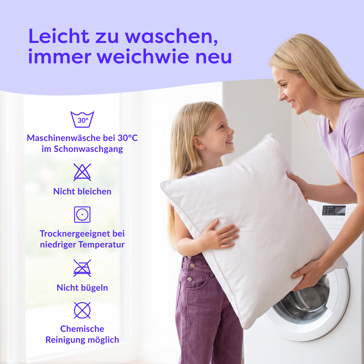 3-Kammer Daunenkissen Charlotte