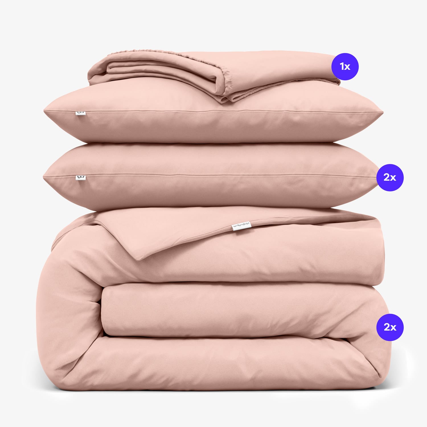 color_Altrosa / Weiches Luxus Bundle | Enthält: 1x Bettwäsche Set Paulina (inkl. Kissenbezüge) + 1x Jersey Spannbettlaken für Standardmatratzen oder Boxspringbetten.