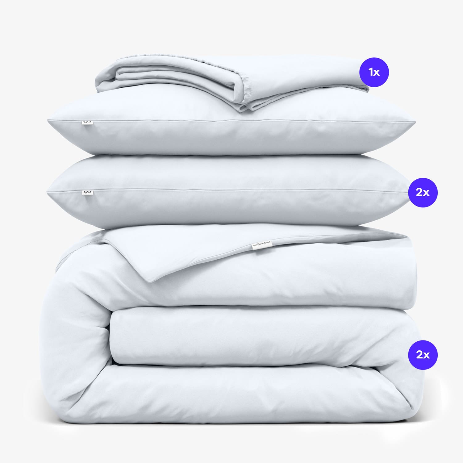 color_Weiss / Weiches Luxus Bundle | Enthält: 1x Bettwäsche Set Paulina (inkl. Kissenbezüge) + 1x Jersey Spannbettlaken für Standardmatratzen oder Boxspringbetten.